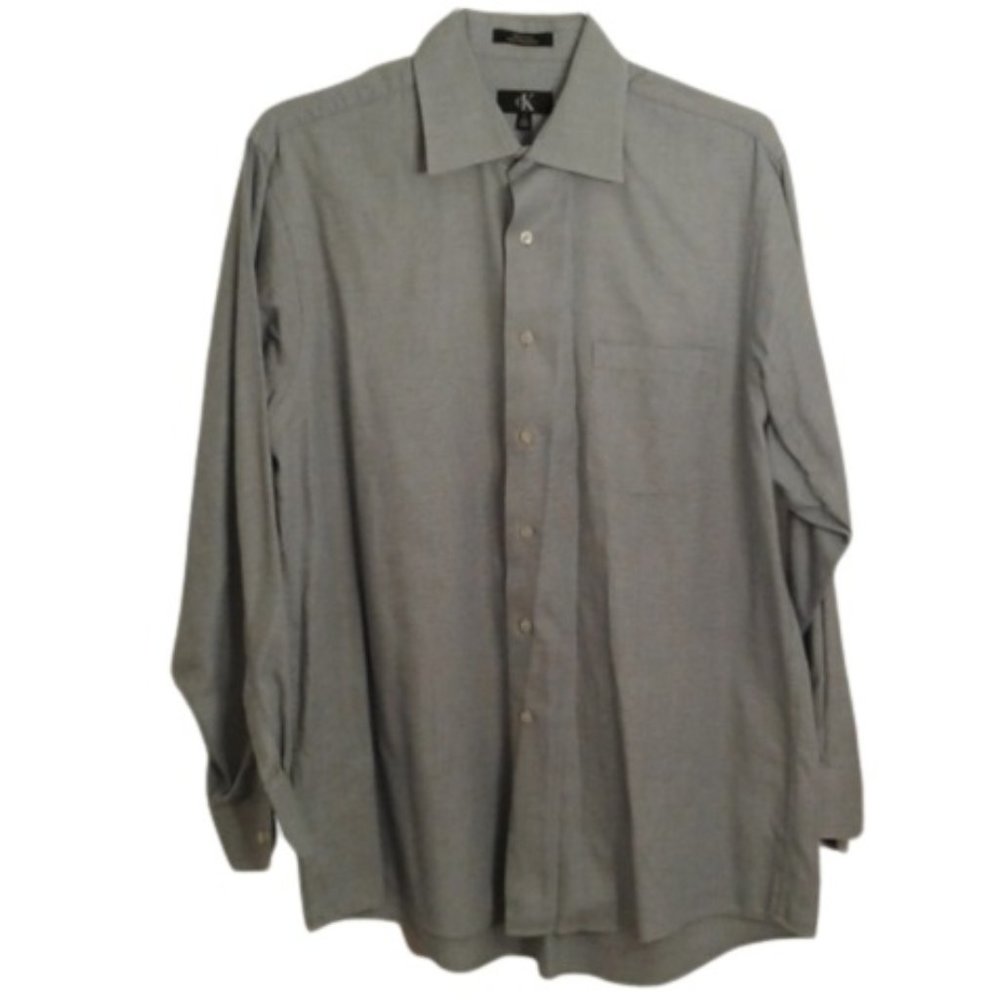 Calvin Klein L dress 34/35 shirt 16 1/2 Blue